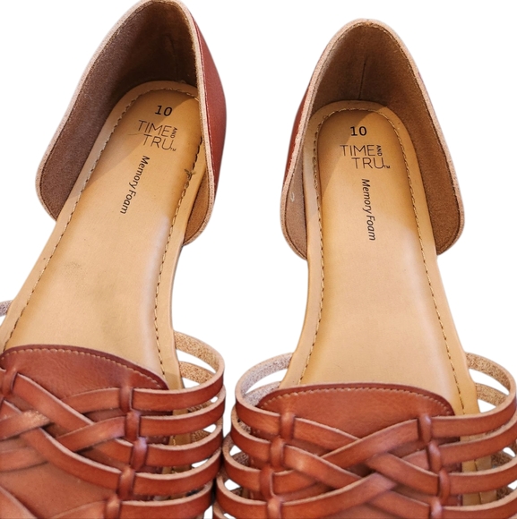 Time and Tru Women's Hurarche Flats Sandals Boho Woven - Size 10 - Picture 3 of 6